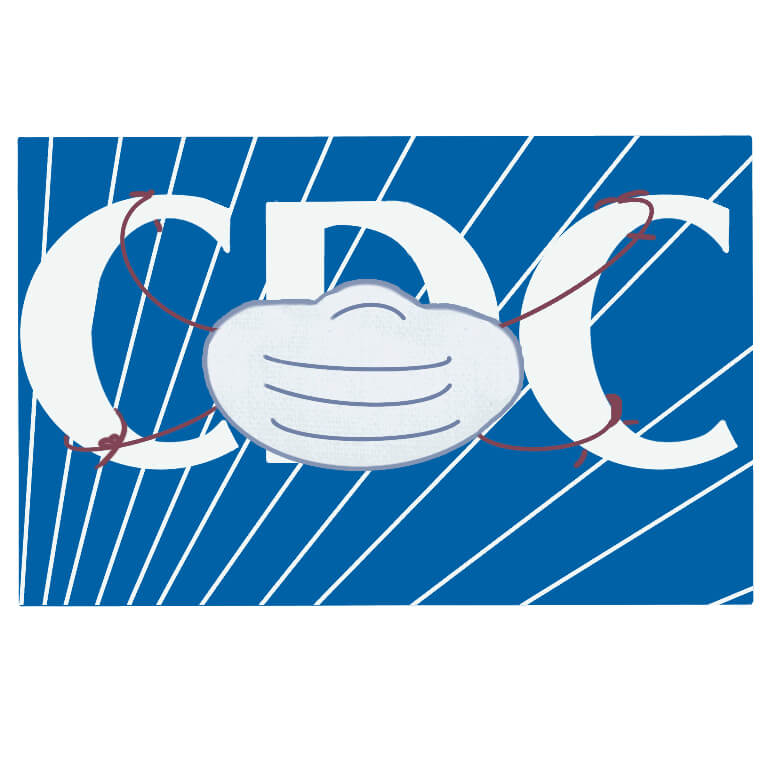 CDC Logo Wearing N95 Mask