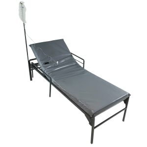 Field Hospital Bed with Side Rails and IV Pole