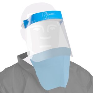 Disposable Face Shield with Protective Drape