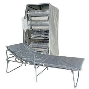 FEMA-ADA Cots with Side Rails and IV Pole (8) with Cart